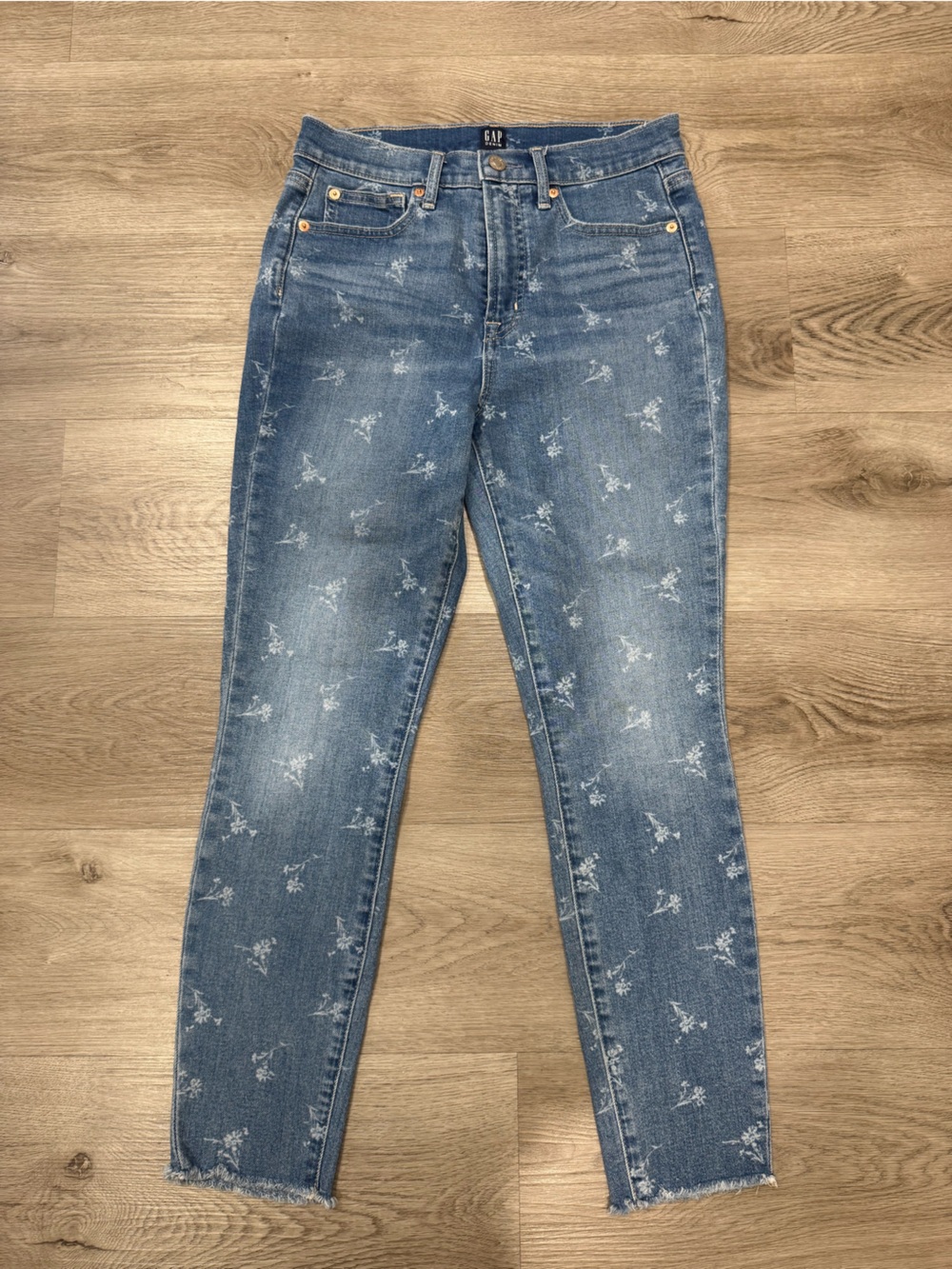 GAP Blue Floral-Print Women’s Skinny Jeans